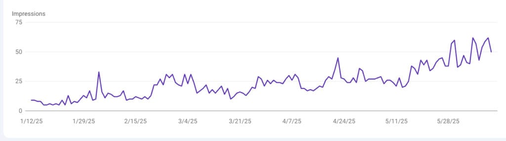 Typical result of 6 months of SEO Campaign for a new website 7